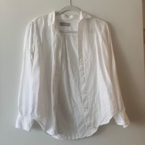 everlane relaxed white linen shirt